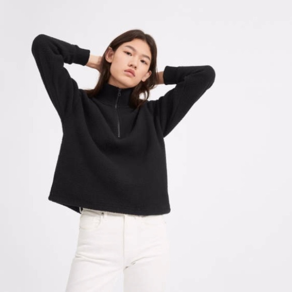 everlane fleece half zip